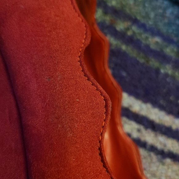 Red Scallop Detail Super High Wedge Heel - Picture 8 of 8